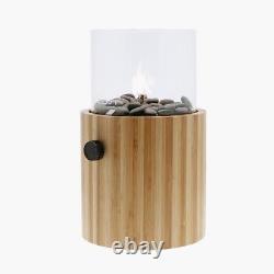 Outdoor Heater Bamboo Lantern Glamping Gas Fire Pit Garden Wood Glass CosiScoop