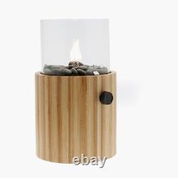 Outdoor Heater Bamboo Lantern Glamping Gas Fire Pit Garden Wood Glass CosiScoop