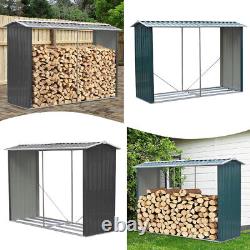Outdoor Metal Log Store Shed Tool Storage Shed Garden Fire Wood Shelter Cabinet