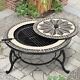 Outdoor Mosaic Fire Pit Brazier Garden Yard Bbq Grill Table Stove Heater Firepit