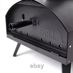 Outdoor Pizza Oven Bundle Portable Wood Fired Garden Stone Grill Bella Black 2
