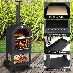 Outdoor Pizza Oven Portable Wood Fire Pizza Maker Freestanding Waterproof Cover
