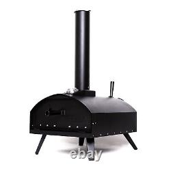 Outdoor Pizza Oven Portable Wood Fired Garden Tabletop Stone Grill Bella Black 2