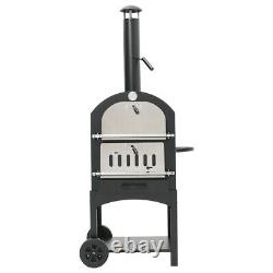 Outdoor Pizza Oven Steel BBQ Smoker Charcoal Wood Fired Barbecue Portable Cooker