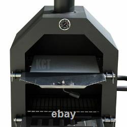Outdoor Pizza Oven Steel Bbq Smoker Charcoal Wood Fired Barbecue Portable Cooker
