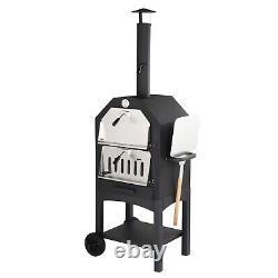 Outdoor Pizza Oven Wood Fired/Charcoal Cooking BBQ Smoker 187 x 49 x 36cm