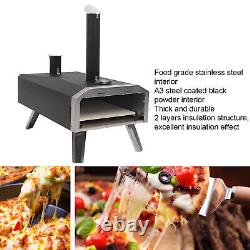Outdoor Pizza Oven Wood Fired Maker Outside Stove 12in Portable Stainless Steel