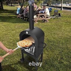 Outdoor Pizza Oven, Wood Fired Pizza Maker with Chimney, Pizza Peel and Stone, G