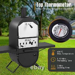 Outdoor Pizza Oven Wood Fired Pizza Oven Pizza Stone Pizza Maker withThermometer