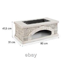 Outdoor Premium Fireplace Fire Pit Stone Charcoal & Wood Burning Log Storage New
