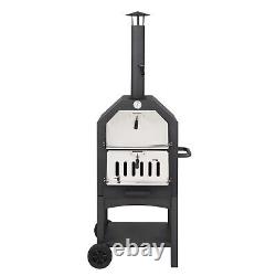 Outdoor Wood Fired Pizza Oven with Pizza Stone, Pizza Peel, Grill Rack, for Bac