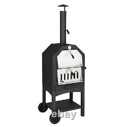 Outdoor Wood Fired Pizza Oven with Pizza Stone, Pizza Peel, Grill Rack, for Bac