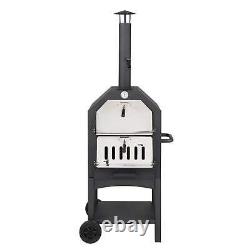 Outdoor Wood Fired Pizza Oven with Pizza Stone, Pizza Peel, Grill Rack, for Back