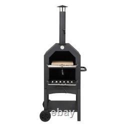 Outdoor Wood Fired Pizza Oven with Pizza Stone, Pizza Peel, Grill Rack, for Back