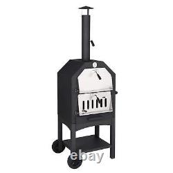 Outdoor Wood Fired Pizza Oven with Pizza Stone, Pizza Peel, Grill Rack, for Back