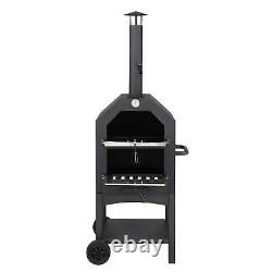 Outdoor Wood Fired Pizza Oven with Pizza Stone, Pizza Peel, Grill Rack, for Back