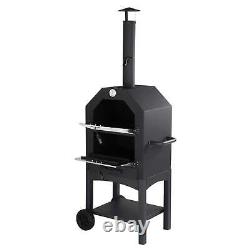 Outdoor Wood Fired Pizza Oven with Pizza Stone, Pizza Peel, Grill Rack, for Back