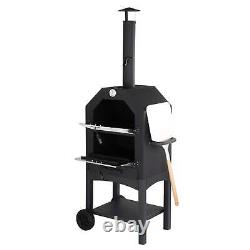 Outdoor Wood Fired Pizza Oven with Pizza Stone, Pizza Peel, Grill Rack, for Back