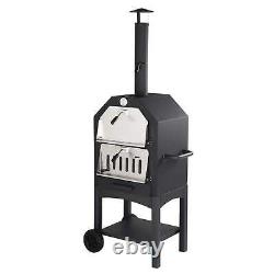 Outdoor Wood Fired Pizza Oven with Pizza Stone, Pizza Peel, Grill Rack, for Back