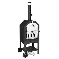 Outdoor Wood Fired Pizza Oven with Pizza Stone and Grill Rack for Camping and