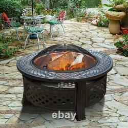 Outdoor XL Steel Firepit Backyard Garden Heater Stove Wood Burning BBQ Fire Pit