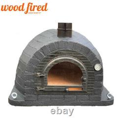 Outdoor wood fired Pizza oven 100cm Prestige black brick, cast iron door