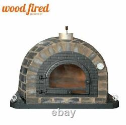 Outdoor wood fired Pizza oven 100cm Prestige blackend brick cast door + package