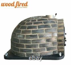 Outdoor wood fired Pizza oven 100cm Prestige blackend brick + cast iron door