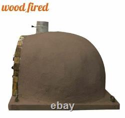 Outdoor wood fired Pizza oven 100cm brown Pro deluxe rock face cast door
