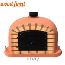Outdoor wood fired Pizza oven 100cm terracotta Deluxe model black Door