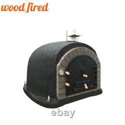 Outdoor wood fired Pizza oven 100cm x 100cm black superior model grey arch