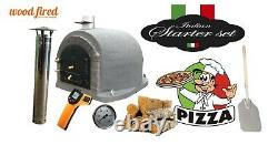 Outdoor wood fired Pizza oven 100cm x 100cm grey superior model with grey arch