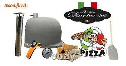 Outdoor wood fired Pizza oven 100cm x 100cm grey superior model with grey arch