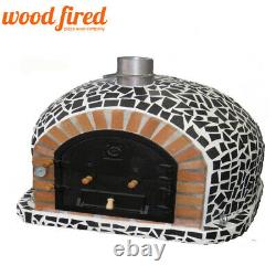 Outdoor wood fired Pizza oven 100cm x 100cm superior model black mosaic