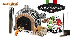 Outdoor wood fired Pizza oven 100cm x 100cm superior model black mosaic package