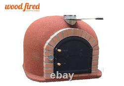 Outdoor wood fired Pizza oven 100cm x 100cm superior model in red