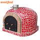 Outdoor Wood Fired Pizza Oven 100cm X 100cm Superior Model In Red Mosaic