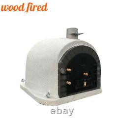 Outdoor wood fired Pizza oven 100cm x 100cm white superior model grey arch
