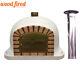 Outdoor Wood Fired Pizza Oven 70cm White Deluxe Model Chimney & Cap