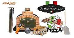 Outdoor wood fired Pizza oven 80cm black exclusive model package deal