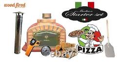 Outdoor wood fired Pizza oven 80cm brick red exclusive model package deal