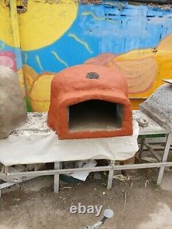 Outdoor wood fired Pizza oven 90cm white with chimney & cap
