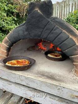 Outdoor wood fired Pizza oven 90cm white with chimney & cap