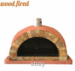 Outdoor wood fired Pizza oven terracotta 100cm Pro italian rock face package