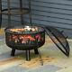 Outsunny 61.5cm 2-in-1 Outdoor Fire Pit & Firewood Bbq Garden Cooker Heater