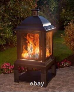 Patio Firepit Log Wood Burner Garden Chiminea Outdoor Fireplace XL Extra Large