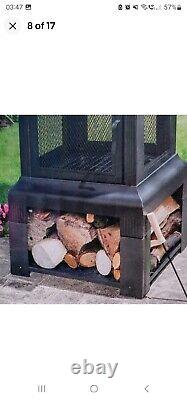 Patio Firepit Log Wood Burner Garden Chiminea Outdoor Fireplace XL Extra Large