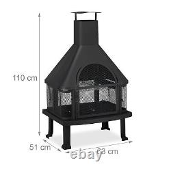 Patio Log Burner, Chimenea, Outdoor Fireplace, Fire Pit With Spark Guard, XL