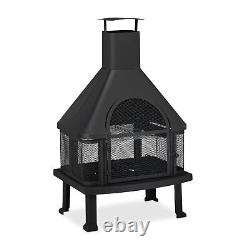 Patio Log Burner, Chimenea, Outdoor Fireplace, Fire Pit With Spark Guard, XL