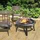 Peaktop Firepit Outdoor Wood Burning Fire Pit For Logs Steel With Cover Cu297